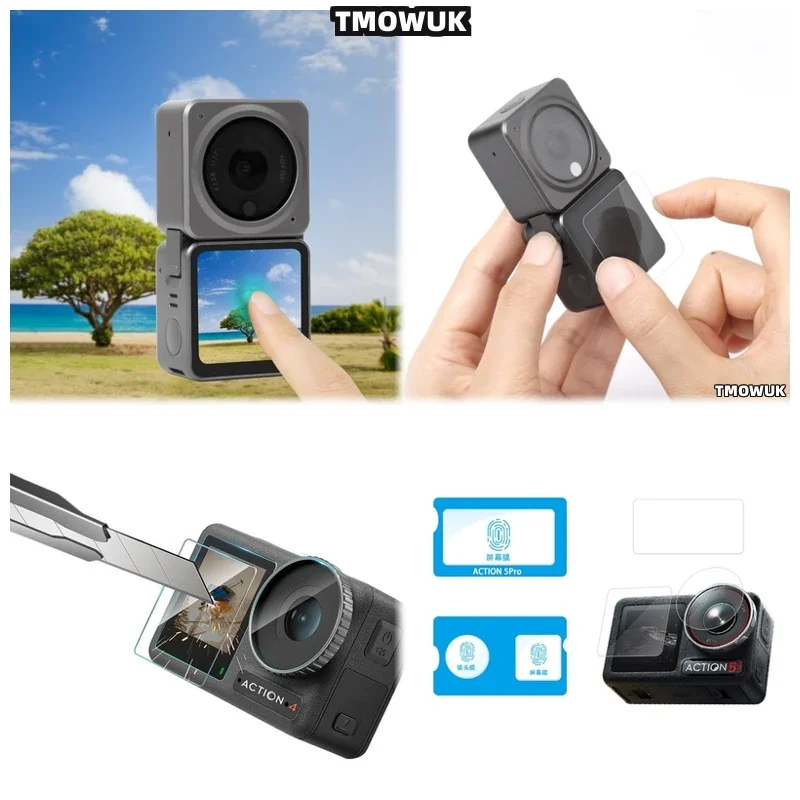 

For DJI Pocket 1 2 Osmo Pocket 3 Action 2 4 Pro - Tempered Glass Screen Protector For Clear Visuals With Lens Guard