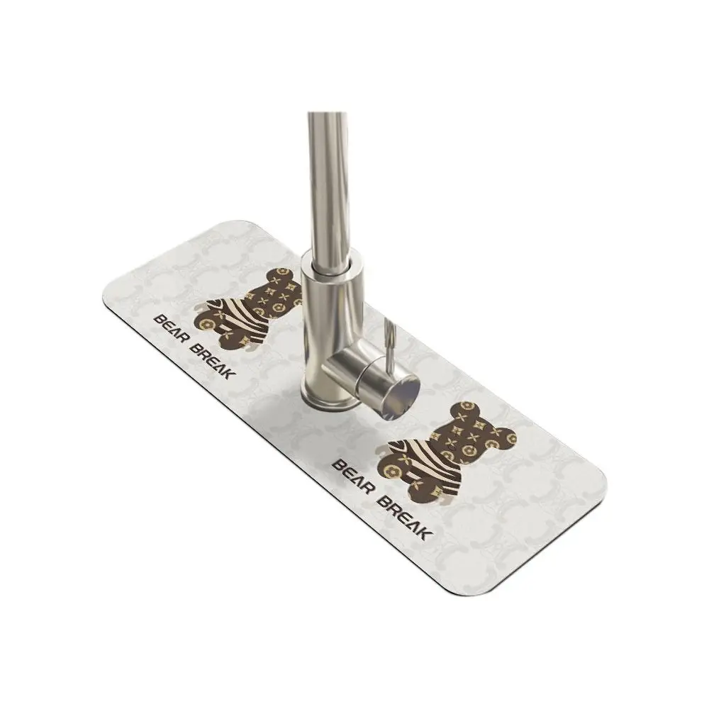 

Для ванной комнаты, кухни, бытовой защитный коврик для столешницы, коврик для крана с принтом, впитывающая подушка для раковины, брызговик, сливная подушка для крана