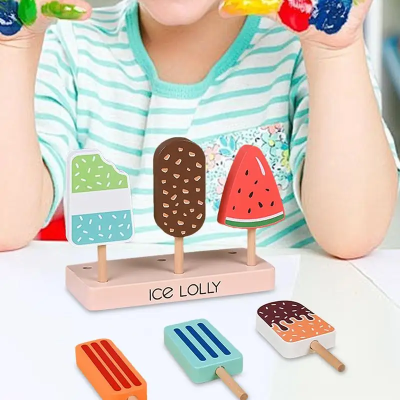 Play Ice Cream Set For Kids Realistic Ice Lolly Play Food Toys Set Pretend Food Toys For Kids Ages 3 Role Playing Game Pretend