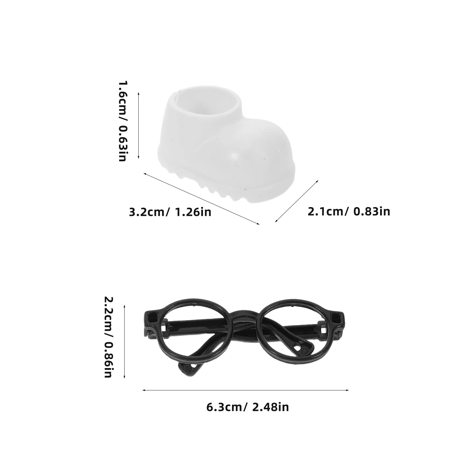 1 セット 1 セットミニアクセサリー 17 センチメートル小さな靴用丸メガネ仮装パーティークラフトホリデーデコレーションドールハウスプレイコレクション