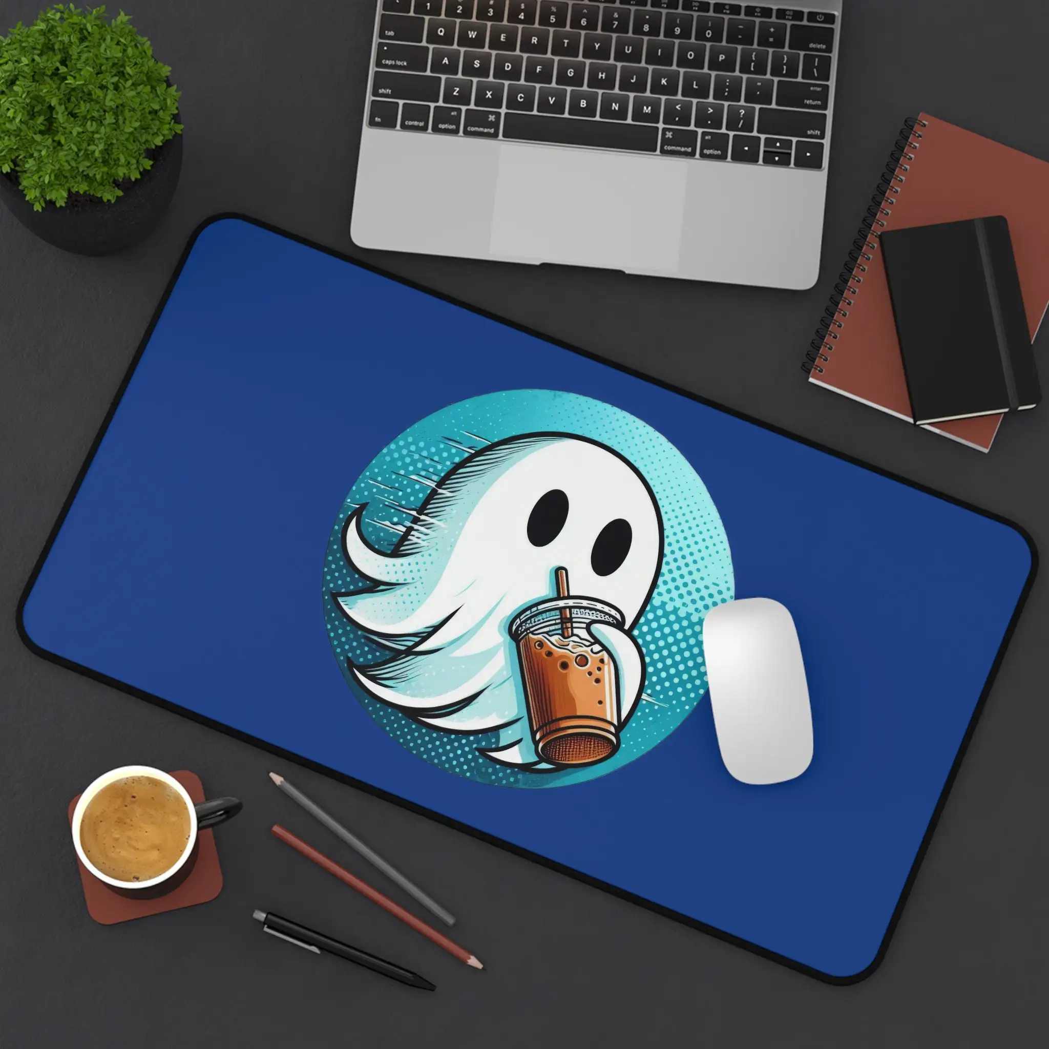 Ghost Drink Iced Coffee Mouse Pad, Non-Slip Waterproof Gaming Mouse Pad, Suitable for Giving The Perfect Halloween Gift