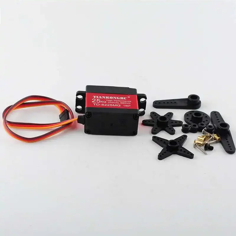 TD-8225MG Digital Servo Motor High Torque 25KG Waterproof 180 270 360 Metal Gear For 1/8 1/10 1/12 RC Cars Baja Boat Robotic Arm