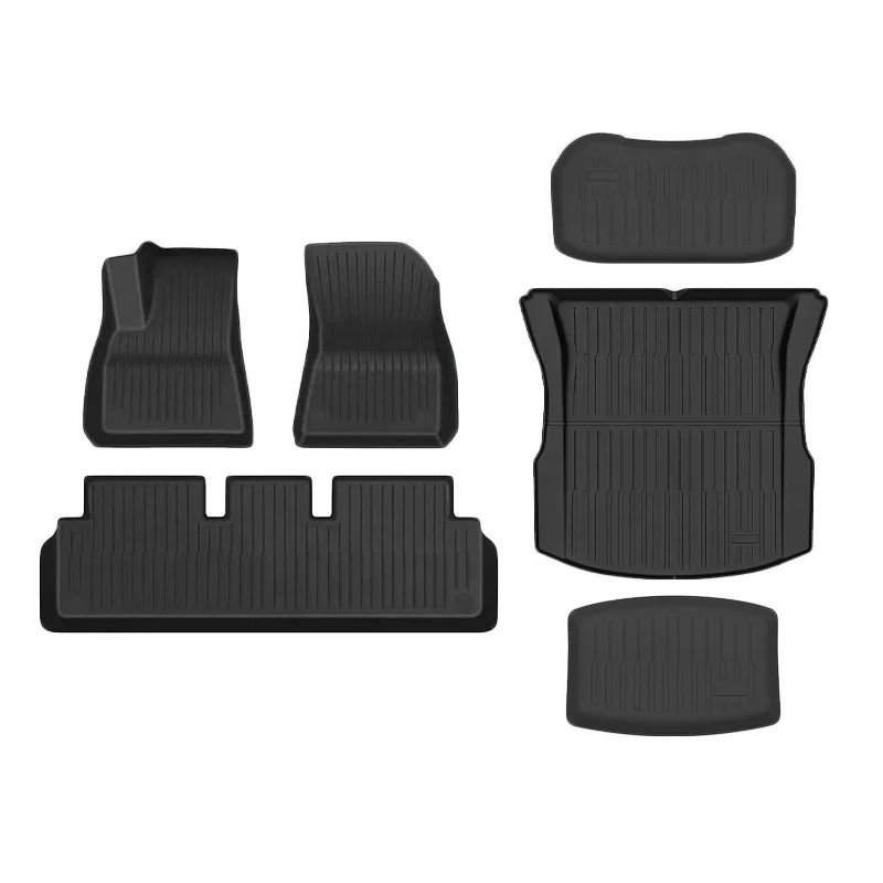 

6PCS Waterproof Floor Mats for Tesla Model 3/Y All Weather TPE Anti-Slip Floor Mat Fit for Tesla Interior Accessories
