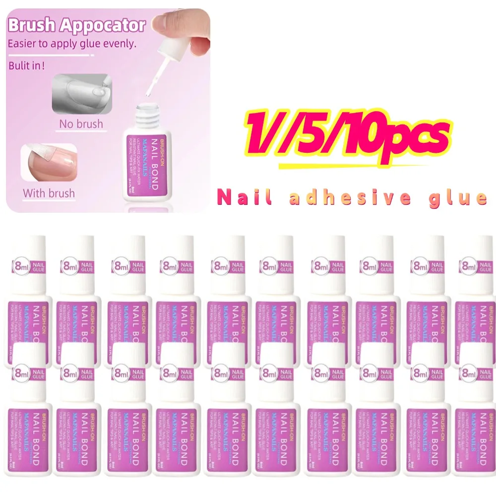 8 ml starker Nagelkleber zum Aufdrücken der Nägel, selbstklebender gebrochener Nagelreparatur, zum Aufbürsten, Nagelkleber, Strass-Charms, Acrylspitzen, Bond-Kleber