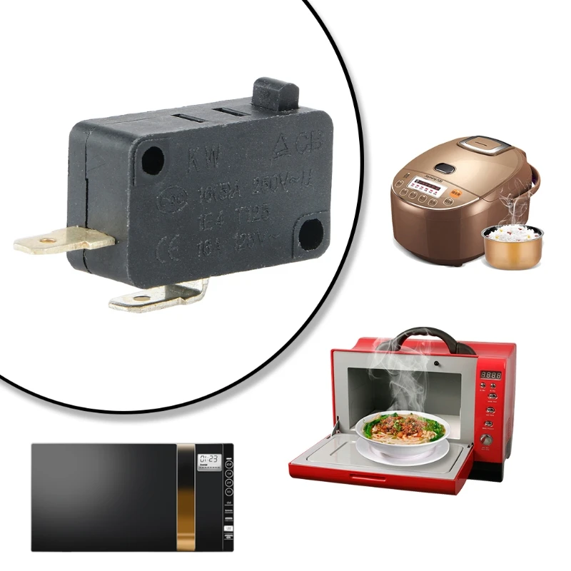 Microwave Oven Door Micro Switch Washing Machine Rice Cooker Pot Micro Switch 2pins Micro Switches 16A 250V Home Tools