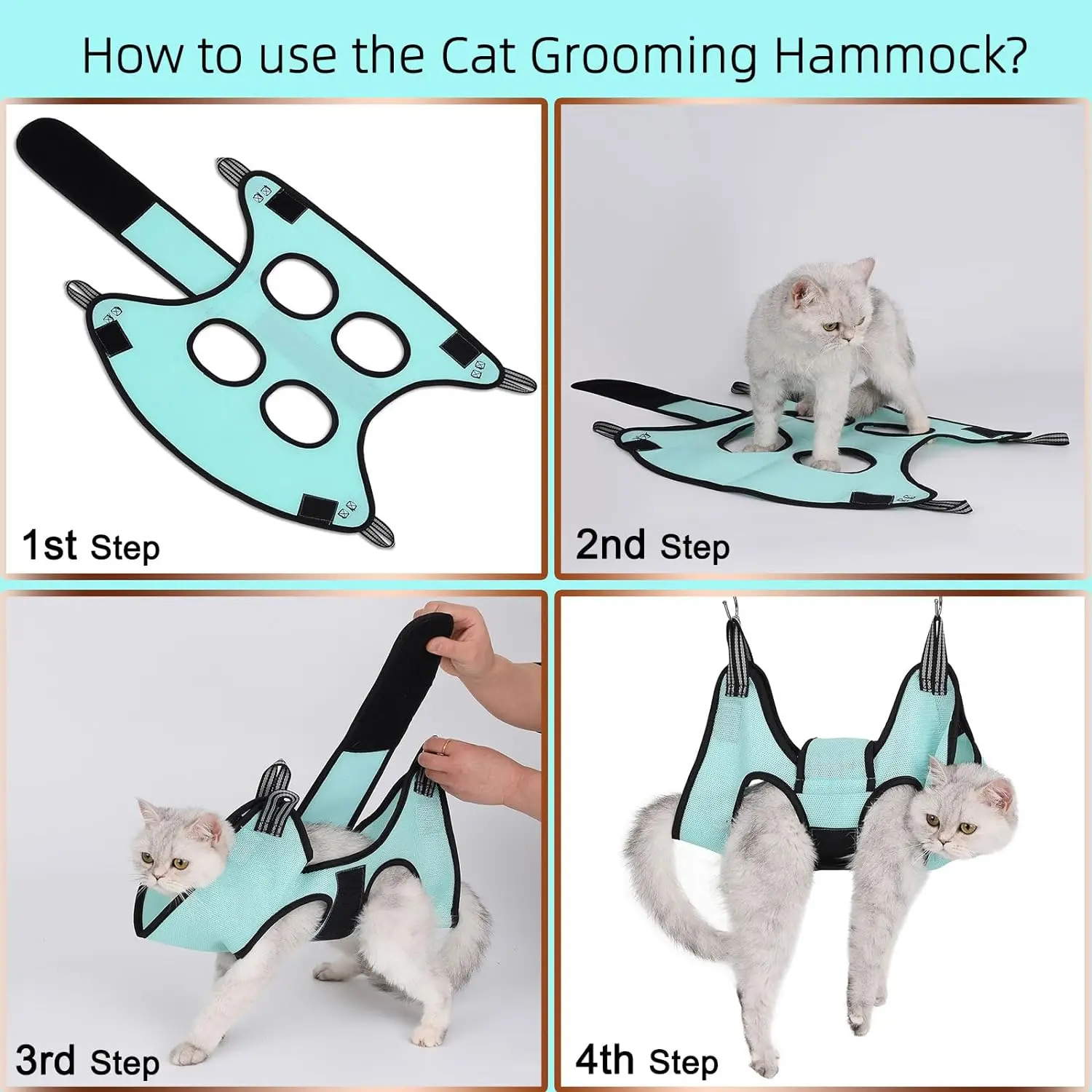 Dog Cat Grooming Hammock Fixed Bath Bag for Nail Cutting Anti Scratch Cat Trimming Restraint Bag Cat Beauty Hanging Pet Supplies