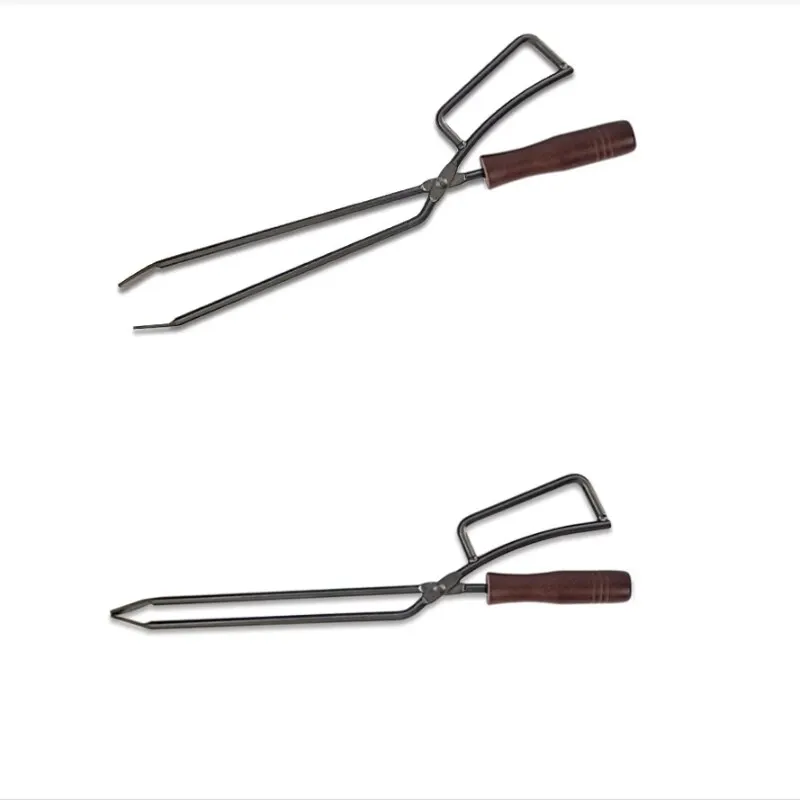 Spot Barbecue Carbon Clips Burning Tongs Charcoal Clips Duck Billed Carbon Tongs Non Hot Solid Wood Handle Carbon Clips image 6