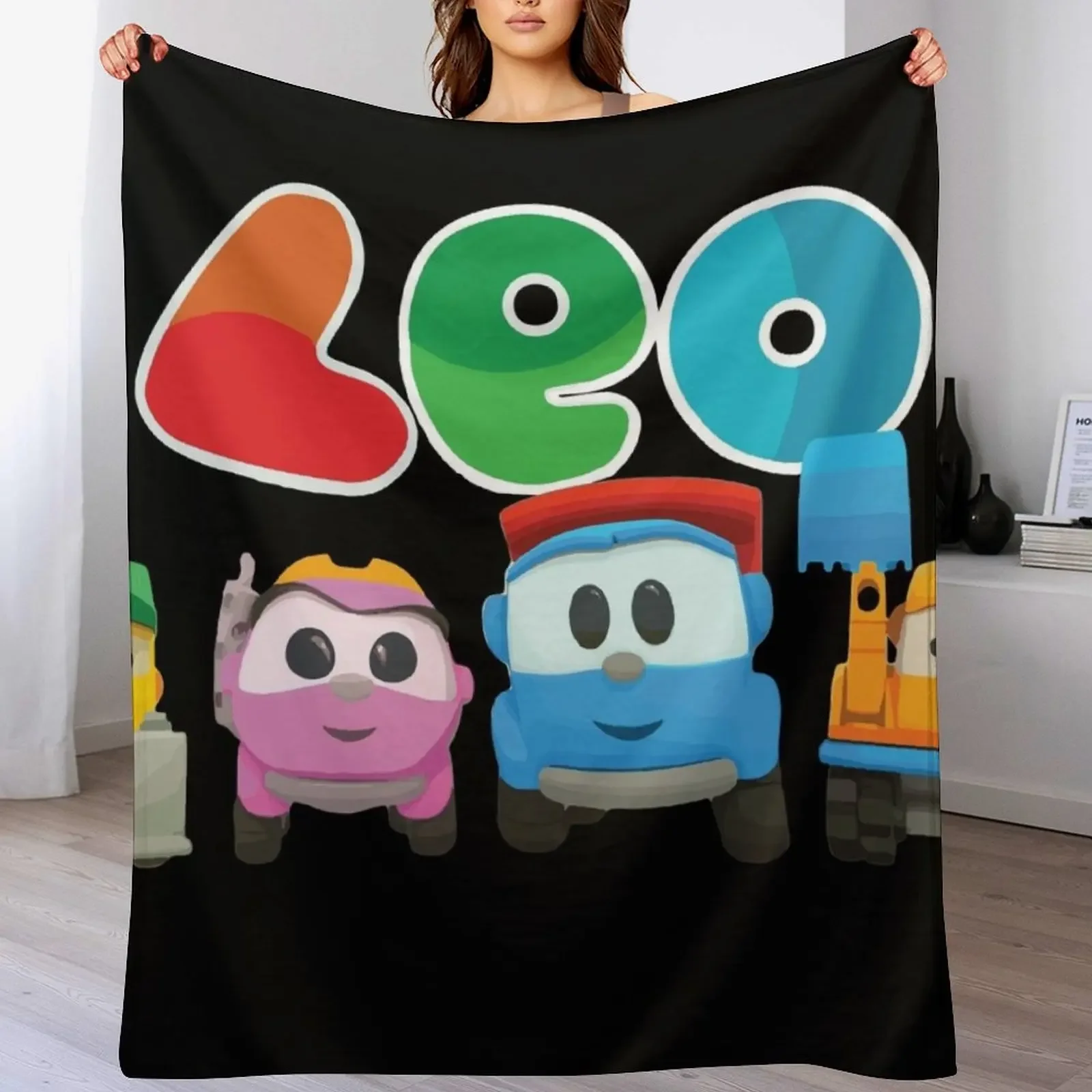 LEO the truck and friends LIFTY, SCOPP, & LEA Throw Blanket Single Hairy for babies Blankets