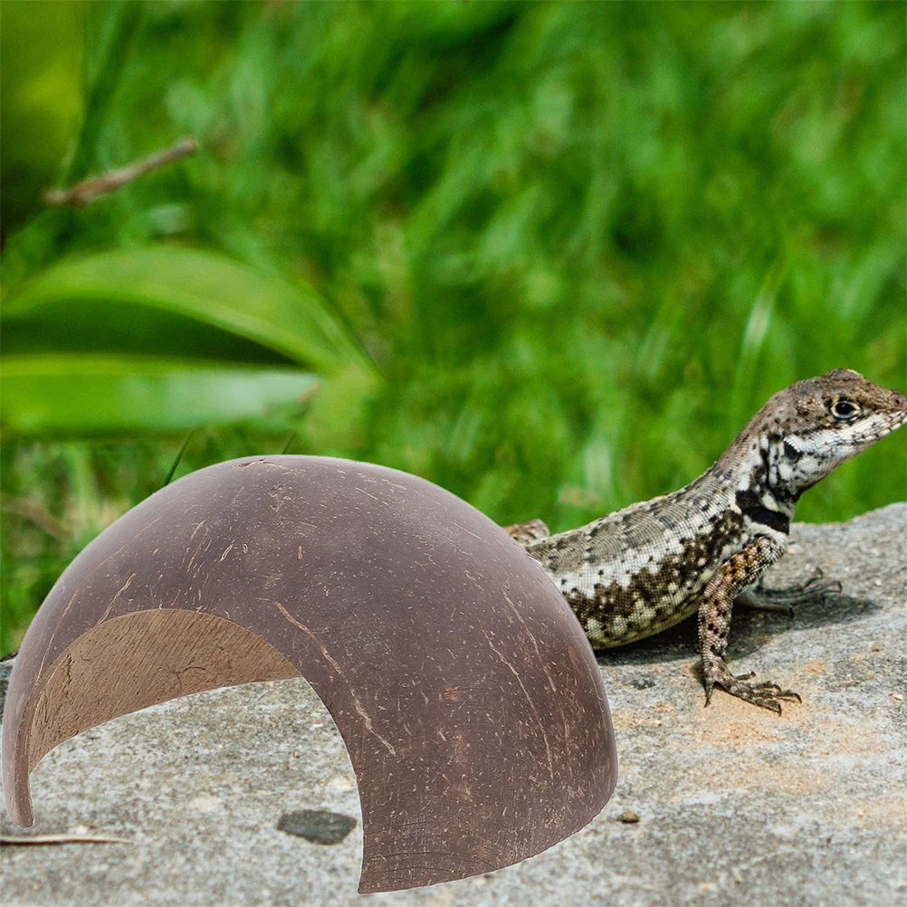 

2Pcs Pet Hiding House Decorative Reptile Shelter for Gecko Lizard Hermit -Resistant Terrarium Reptile Cave Supplies