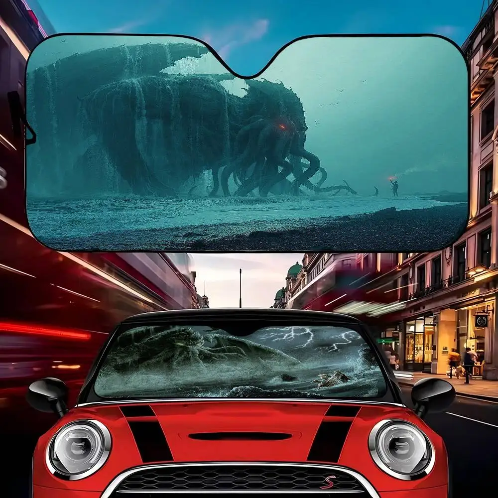 

Солнцезащитный козырек для автомобиля Cthulhu, защита от ультрафиолета для лобового и заднего стекол, аксессуары для защиты от солнца