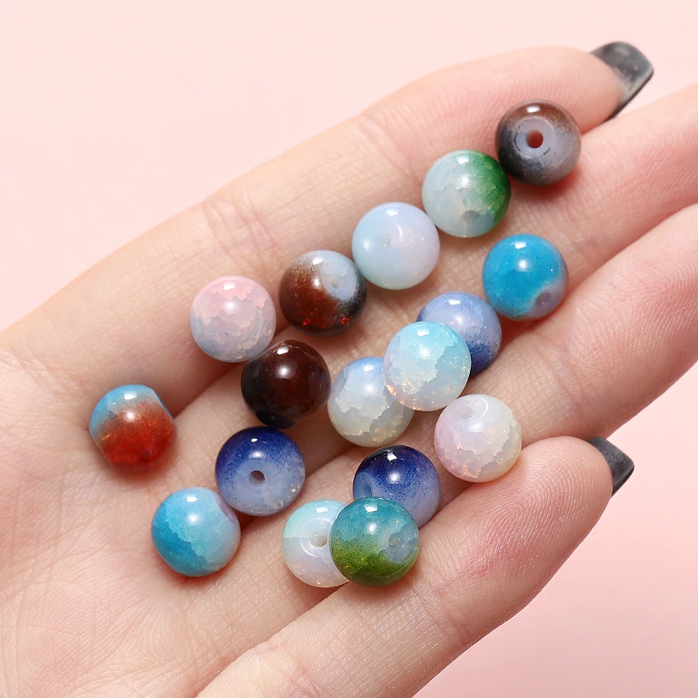 50/100pcs 8mm Colorful Glass Beads Spacer Loose Bead for DIY Bracelet Necklace Jewelry Making Accessories Supplies