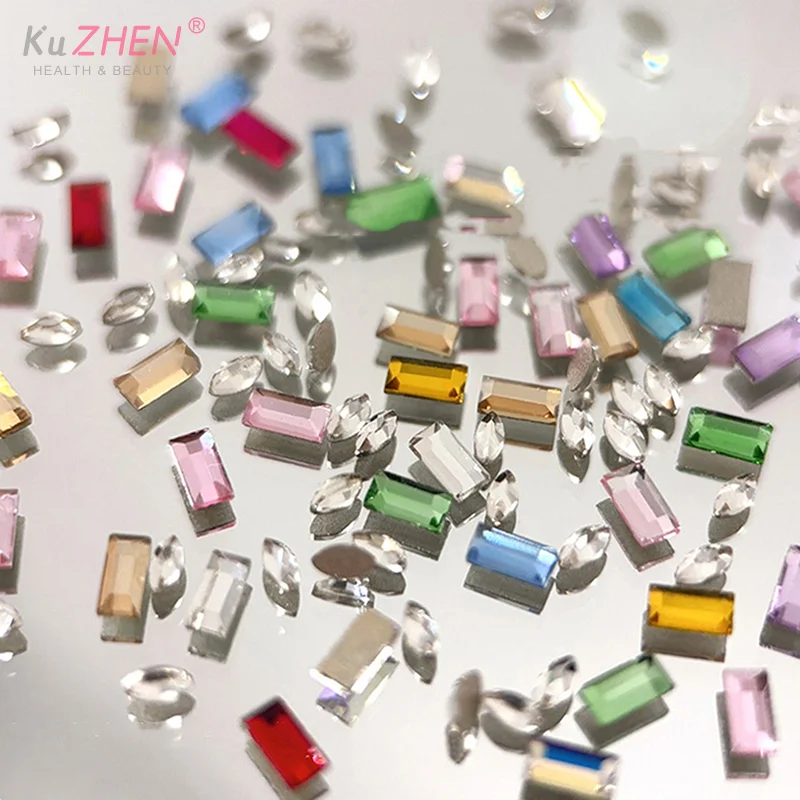 100 Pz/1 Borsa di Cristallo Del Chiodo Strass Pendenti e Ciondoli di Lusso Unghie Artistiche Gemme Flatback Per 3D Decorazione Del Chiodo Glitter Pietra Manicure Decor