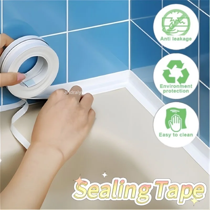 Bathroom and Kitchen Sealing Tape Waterproof Border Tape in The Bath Anti-mildew Caulking Sealed Waterproof Isolate Tape Sticker