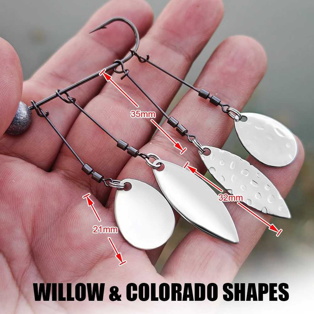 Spinpoler Brass Blade Replacement Kit Spinner With Swivel Joint And Wire Silver Willow Colorado Offset Hook Fishing Accessories