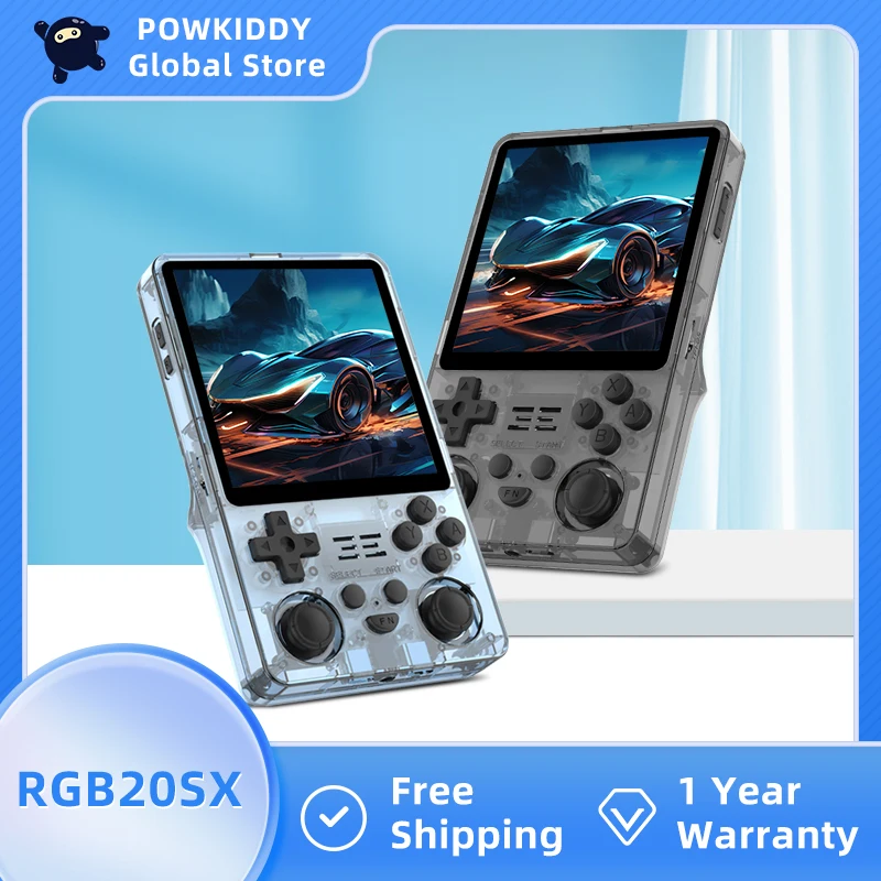 POWKIDDY NEW RGB20SX Open Source System Retro Gaming Handheld Pocket Console 4 inch IPS Display 720*720 Built-in WiFi Kids Gift