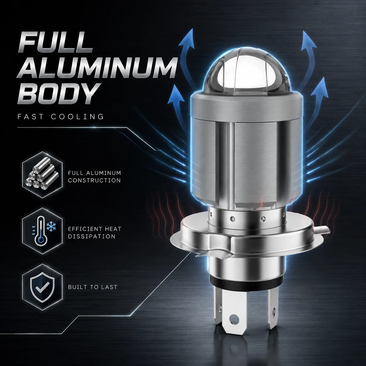 H4 LED Motorcycle Light Bulb F - Universal Motorcycle Led Headlight Projector ulasan dan harga