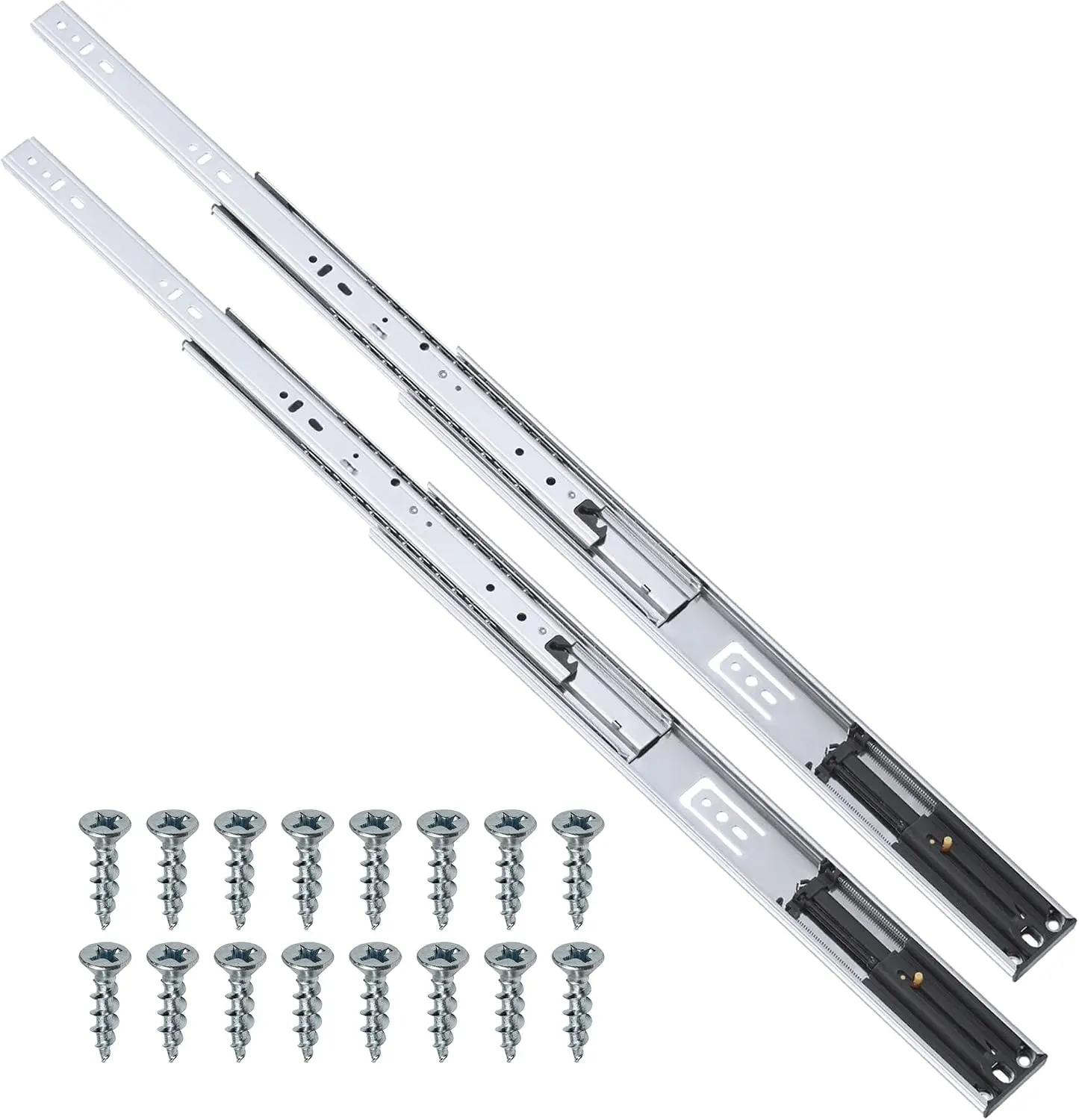 22 Inch Full Extension Soft Close Side Mount Drawer Slides Ball Bearing Rails 100LB Heavy Duty Capacity Furniture Drawer Glides for Kitchen Cabinets, 10 Pairs