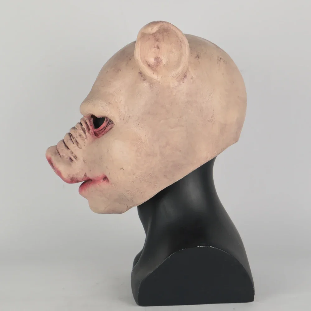 Saw Pig Mask Horror Halloween Cosplay Latex Full Head Mask Jigsaw Puppet Costume Party Props Scary Movie Villain Disguise