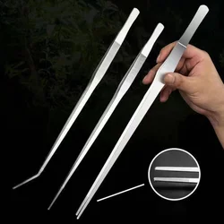 27/38/48cm Aquarium Plant Tweezers Multifuctional Stainless Steel Elbow Tweezers Fish Tank Aquascape Tools Aquarium Feeding Tong