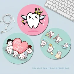 Wisdom Teeth Dentist ToothSmall Round Office Student Gaming Thickened Writing  Non-slip Cushion Mouse Pad for PC Computer Table