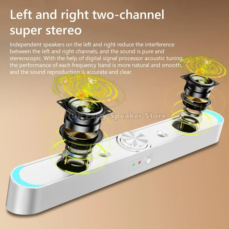 Nuevo Popular Mega Bass Bluetooth altavoz inalámbrico ordenador barra De sonido altavoces De cine en casa PC TV altavoz Caixa De Som