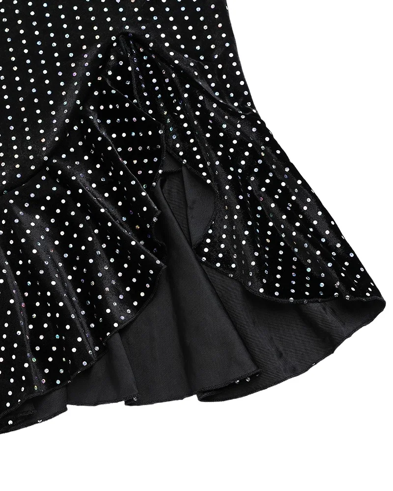 Elegant Velvet Dresses for Women Off Shoulder Multicolor Holographic Metallic Silver Ruffle Hem Party Dress vestido feminino