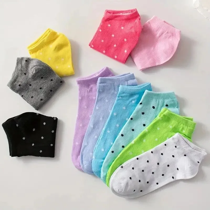 

10pairs random Color Heart Print Socks Valentine's Day Candy Colored Ankle Socks Women's& Hosiery