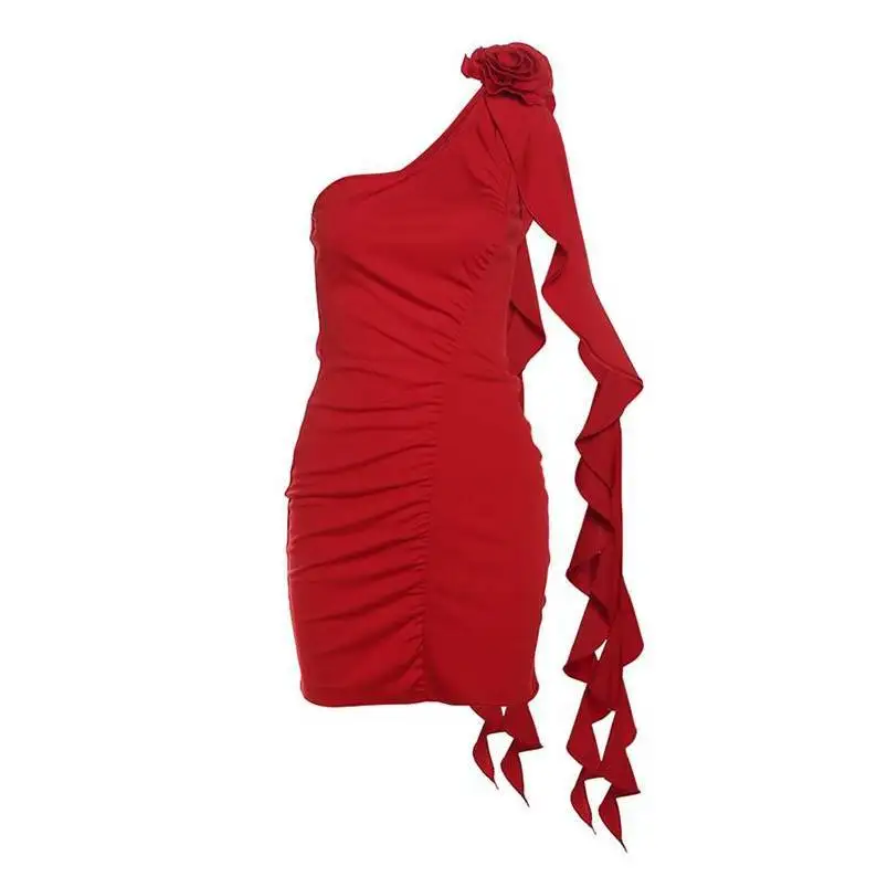 Moda w nowym stylu seksowne opadające ramiona Backless jednokolorowa klubowa sukienka na imprezę dla kobiet