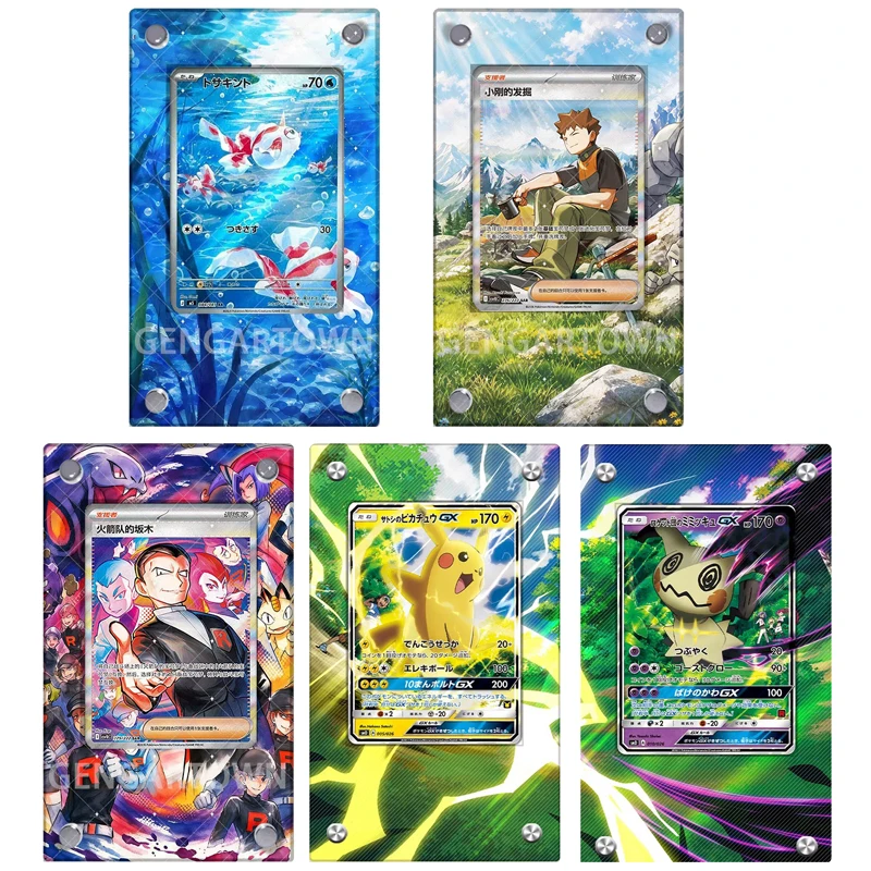 suporte-de-exibicao-para-cartas-pocket-monster-mimikyu-jogo-classico-ptcg-moldura-para-fotos-de-cartas-colecionaveis-ash-ketchum-giovanni-goldeen-brinquedo-diy