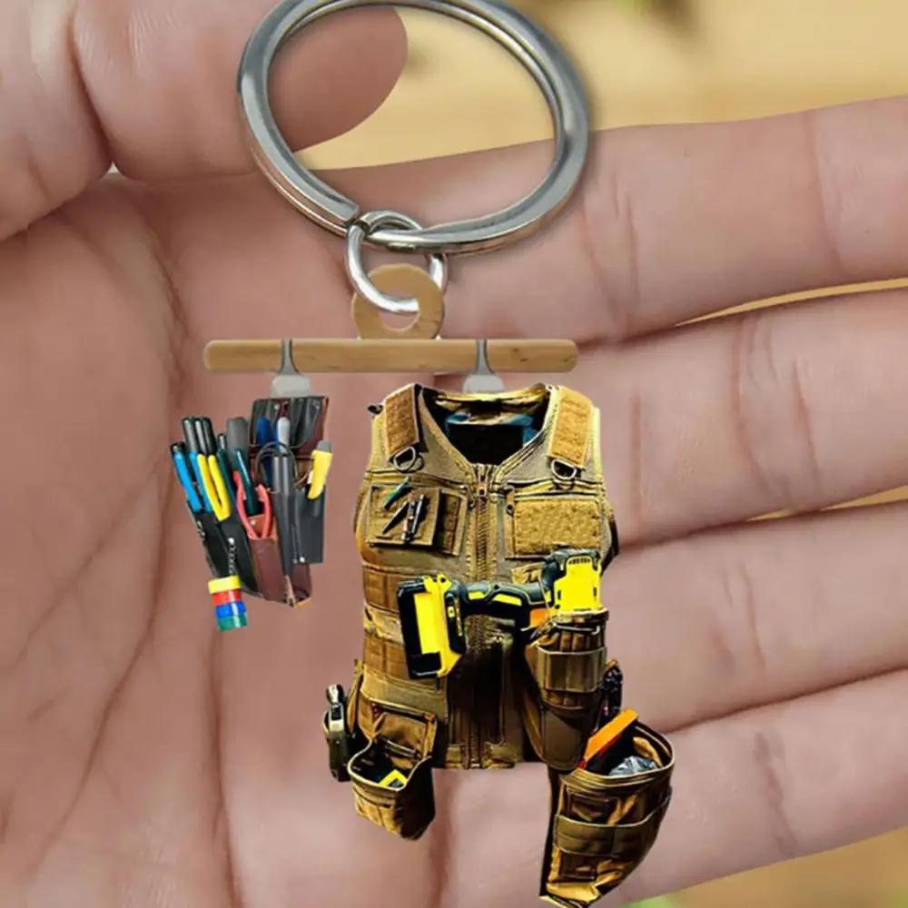 Personalized Acrylic Keychain Decoration Electrician Tool Bag Electrician Tool Keyring Ornament Handmade Hanging Pendant Home