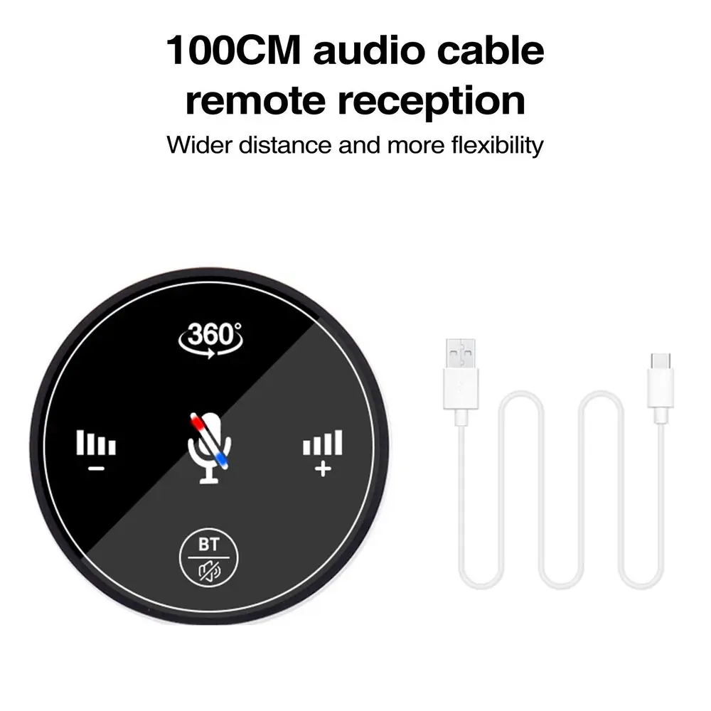 USB-conferentieluidsprekertelefoon met Bluetooth - 360° omnidirectionele microfoon, dempen/volume en ruisonderdrukking Desktopluidspreker