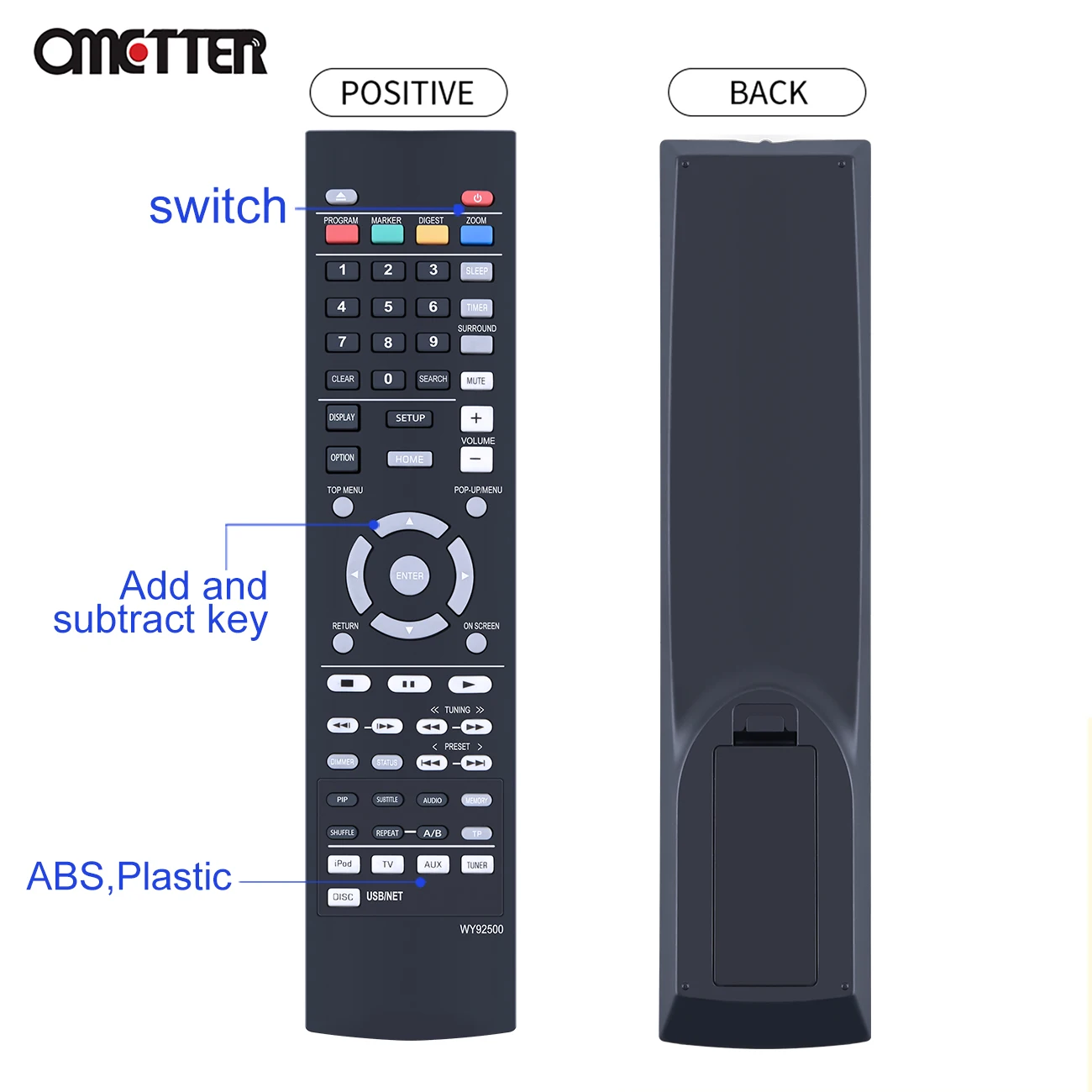 لياماها التحكم عن بعد WY92500 WY92530 BRX-750 BRX-610 MCR-750 قرص بلو راي نظام المسرح المنزلي A/V استقبال