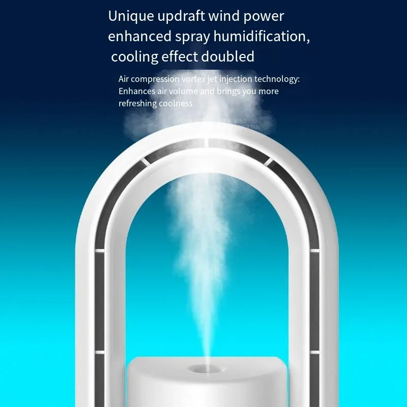 مروحة خالية من الشفرة مكيف هواء محمول شاشة LED لسطح المكتب بدون مروحة شفرة تبريد مروحة تبريد برج مبرد الهواء لغرفة النوم المكتبية