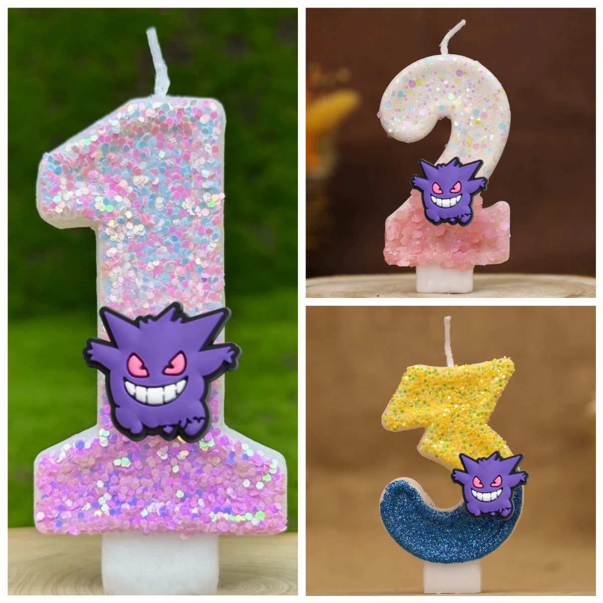 Pokemon Monster Digitale Kerze Kinder Geburtstag Kuchen Dekoration Cartoon Anime Figur Liefert Party Zubehör Weihnachten Geschenke