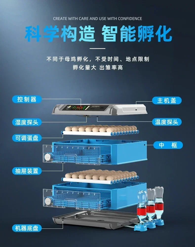 household  intelligent  Luding chicken incubator small  mini incubator fully automatic multifunctional egg incubator