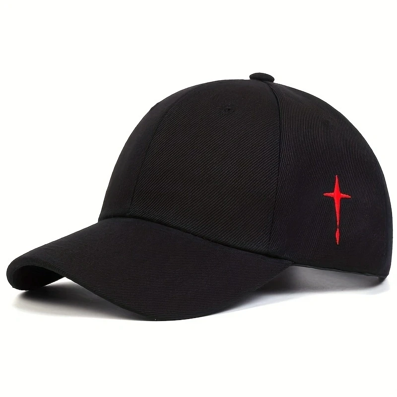 Unisex Cross Embroidery Snapback Baseball Caps Spring and Autumn Outdoor Adjustable Casual Hats Sunscreen Hat