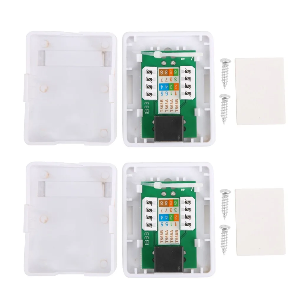 

2Pcs Cat6 RJ45 Surface Mount Box RJ45-8P8C Non-Shielded Mount Box Single Port ABS Single Port Mount Box Network Installation