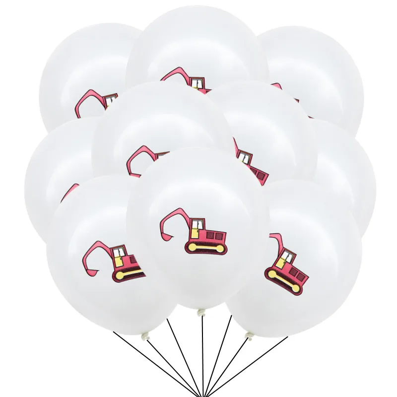 10/30 Stücke Bau Traktor Thema Bagger Latex Ballons Lkw Fahrzeug Baby Dusche Kinder Jungen Geburtstag Party Supplies – Detail 4