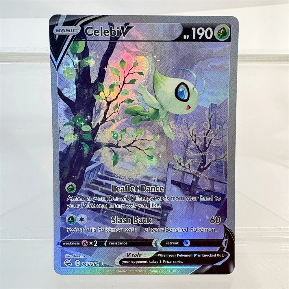 PKM Holographic Flash Proxy Cards Celebi Sylveon Vmax Calyrex Leafeon Charizard  PTCG PROXY Card The Best Gift for Collectors