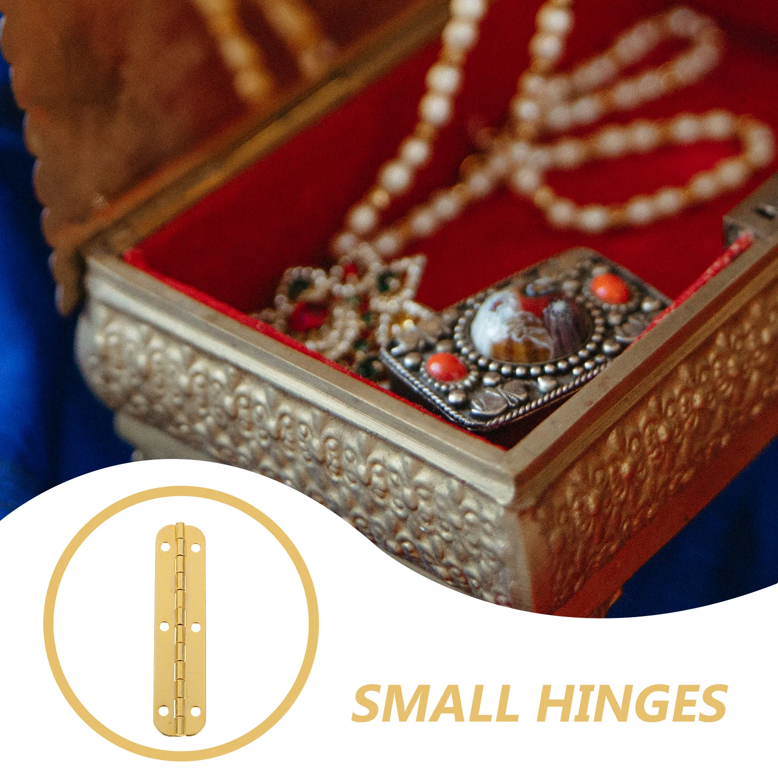 

24Pcs Metal Hinges Mini Jewelry Box Hinge Smooth Quiet for Wooden Boxes Crafts and More Mini Hinges Piano Hinge