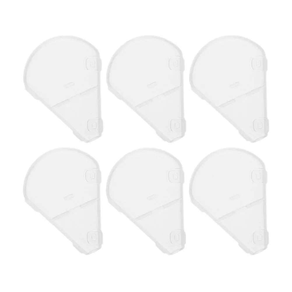

6pcs Fan-Shaped High-Gloss Brush Protector Covers For Makeup Brushes Lightweight Portable Plastic Protective Cover Highlighter