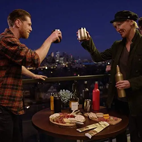 PORT drievoudig geïsoleerde roestvrijstalen beker met deksel, gebruikt als wijnglas, koffiemok en meer – 10oz