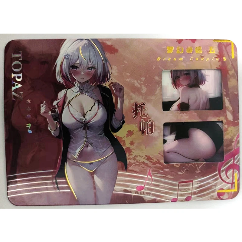 Storia della dea Elysia Furina Eula Ganyu Personaggio anime Collezione abbronzante Flash Card Giocattoli dei cartoni animati Regalo di Natale