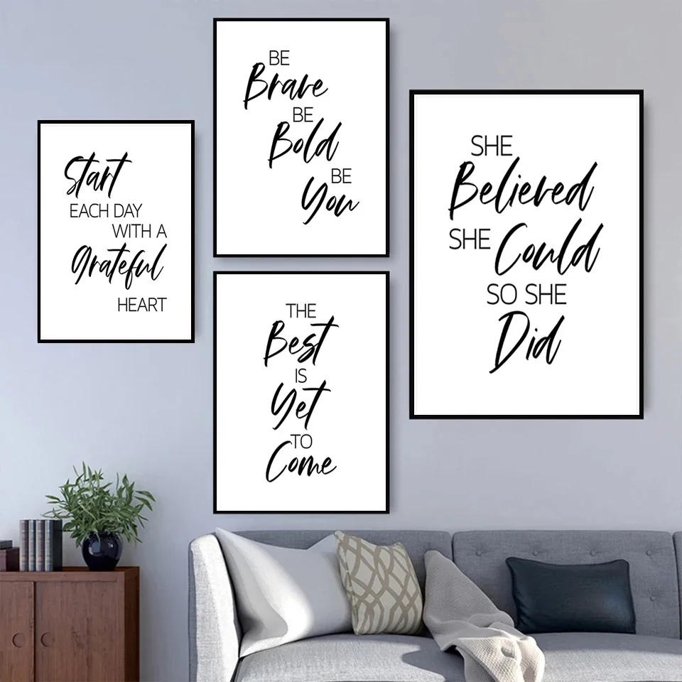 

Phrase English Inspirational Quote Aphorism Quote Wall Art Picture Poster Living Room Home Decoration