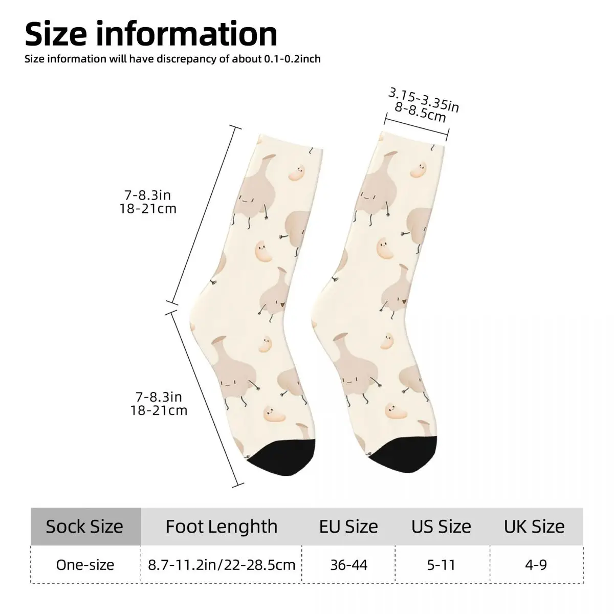 GARLIC Socks Harajuku Sweat Absorbing Stockings All Season Long Socks Accessories for Man's Woman's Christmas Gifts