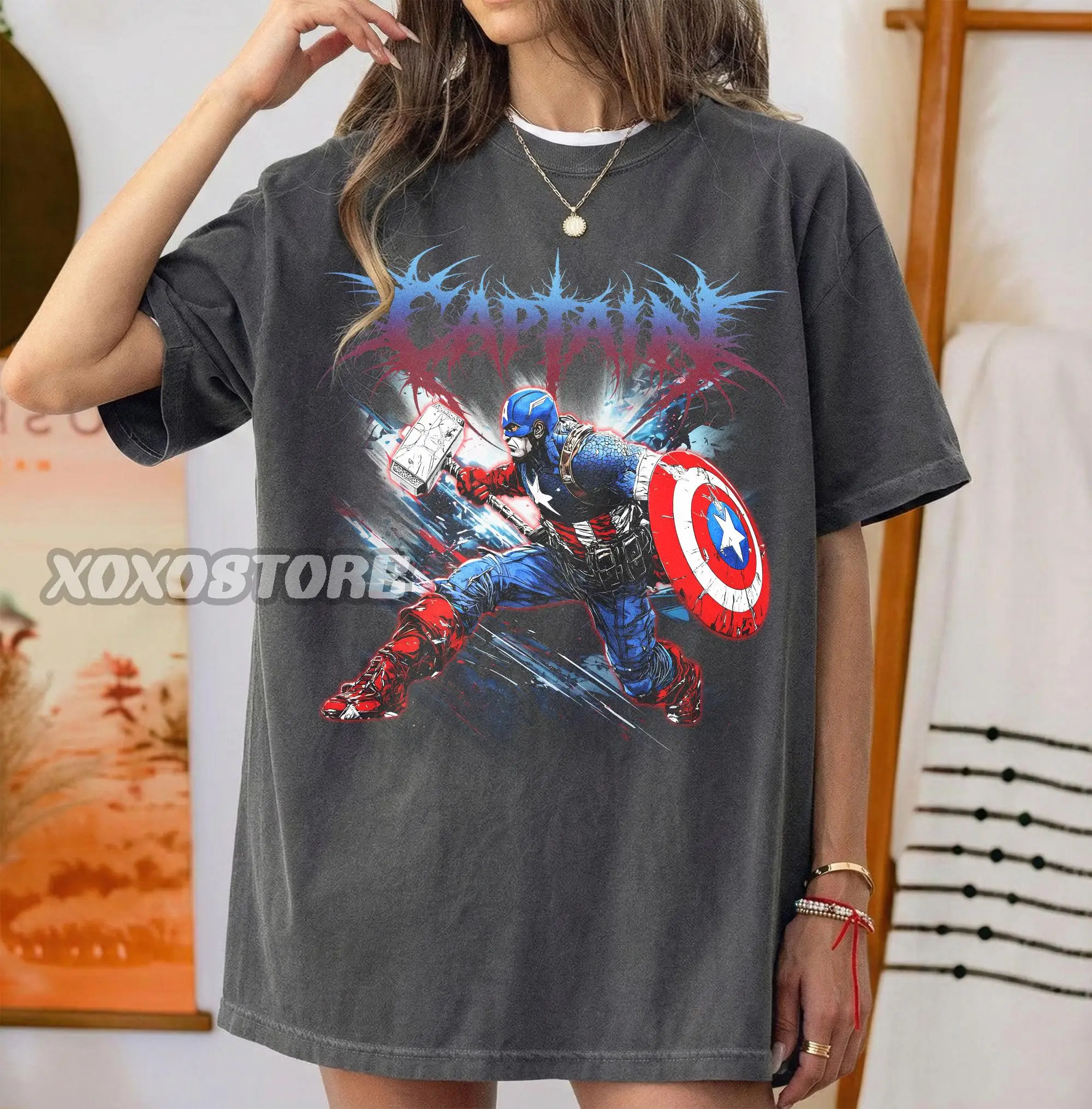 2026 Avengers Style Men's and Women's Summer Pure Cotton T-shirt Fan Style Comfortable, Breathable, High-quality Ins Y2k