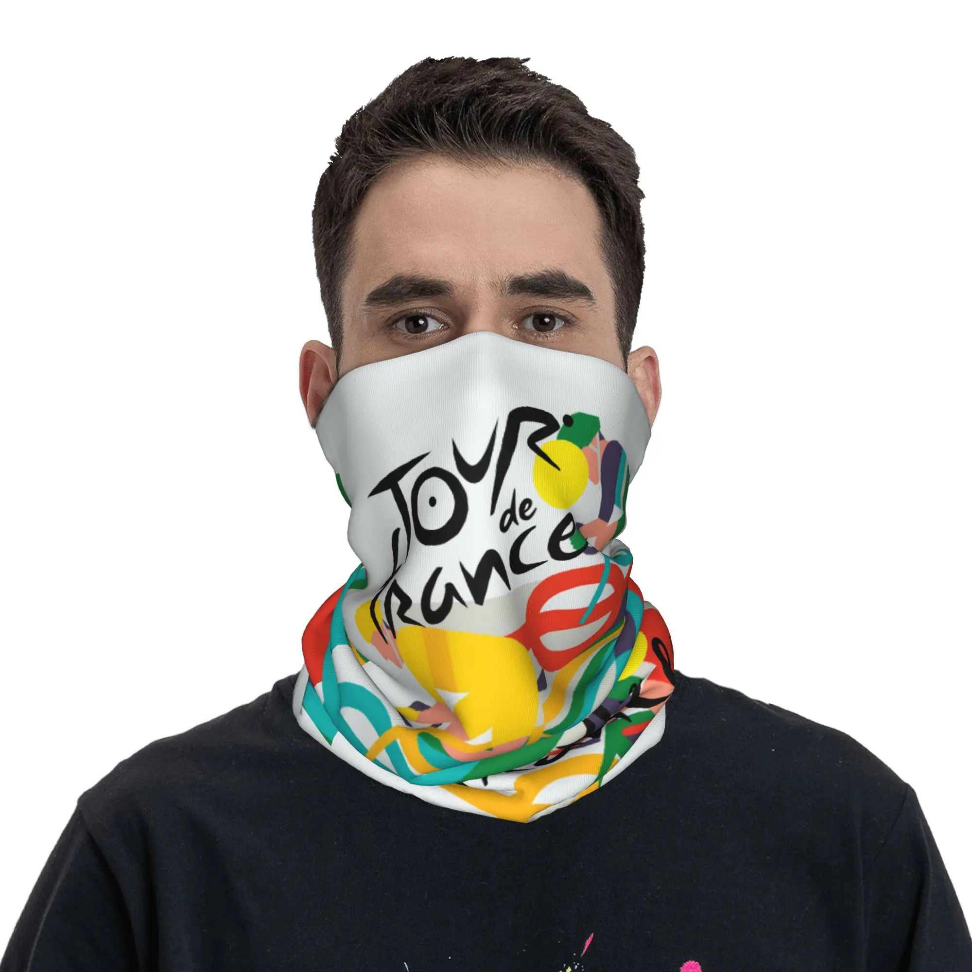 Custom France TDF Tour  Neck Gaiter Women Men UV Protection Winter  Bandana Scarf for Hiking