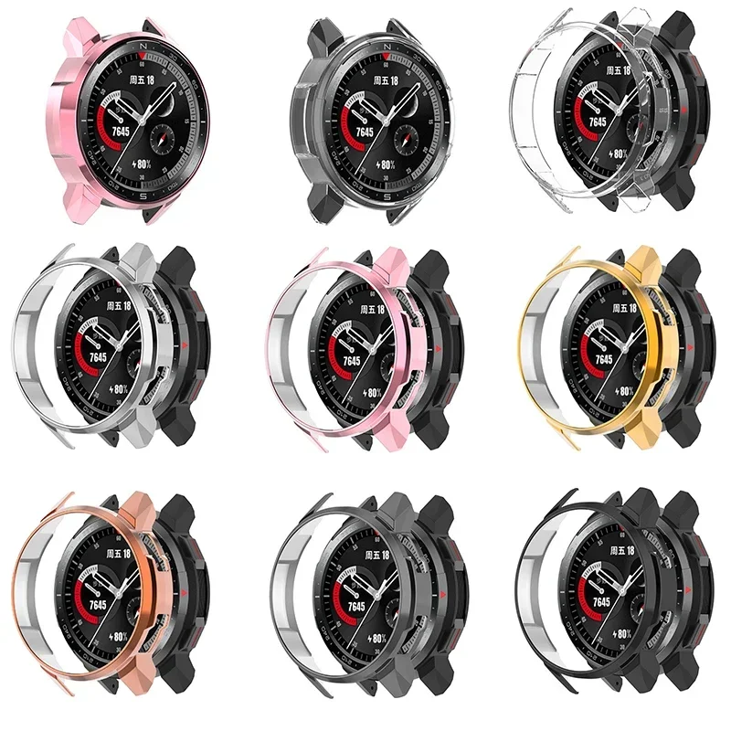 Electroplating PC Smartwatch Dial Protective Case Hollow Shell Cover Watch Unisex Smartwatch Parts