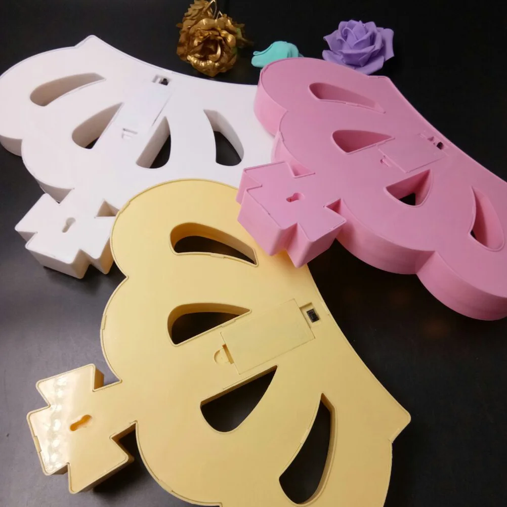 

Creative Pink Crown Shaped LED Night Lamp Warm White Light Home Bedroom Decorative Lamp Party Festival Birthday Centerpiece