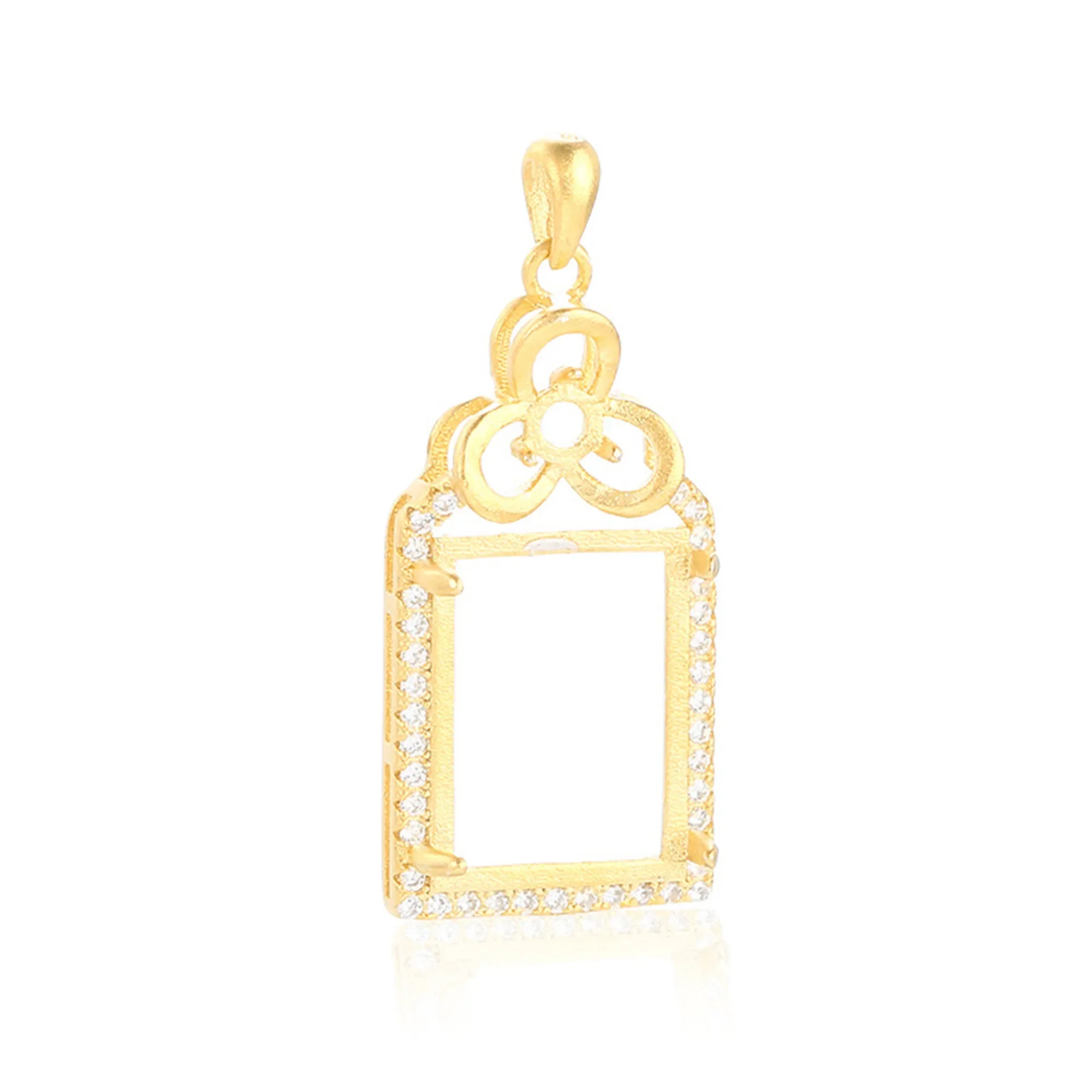 

925 Silver Pendant Base for 10x14mm Rectangle Cabochons and 3x3mm Round Cabochons Sterling Silver Pendant Blank